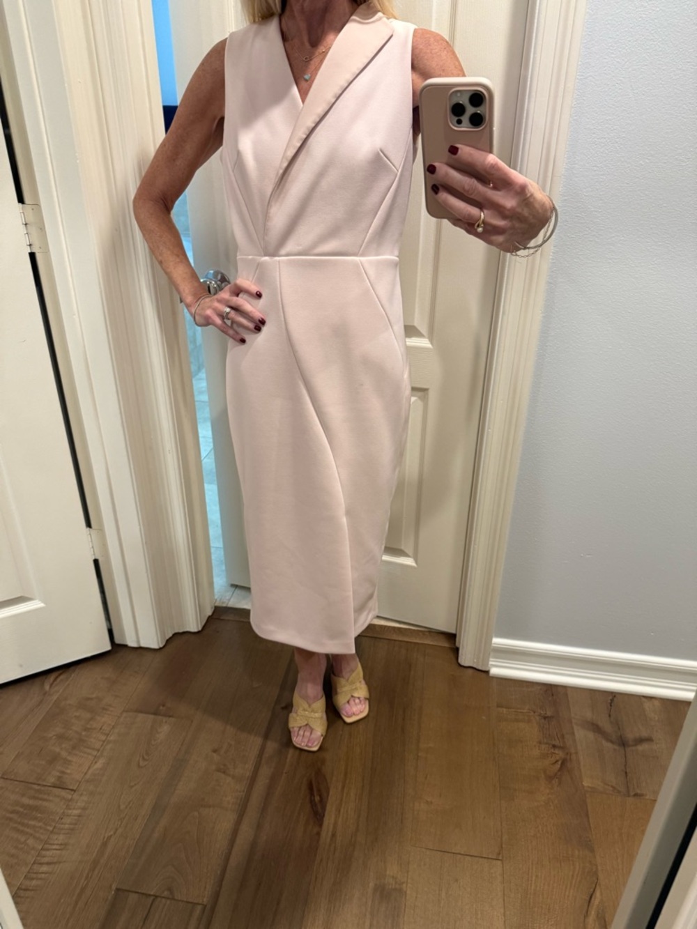 Ted Baker Soft Blush Sleeveless Midi Dress